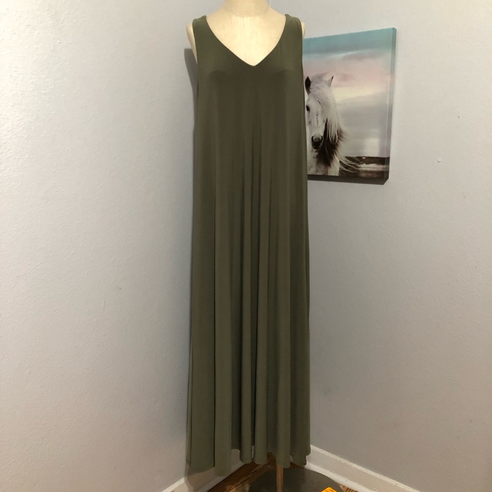 Lane Bryant Green Asymmetrical Cut Out Sundress